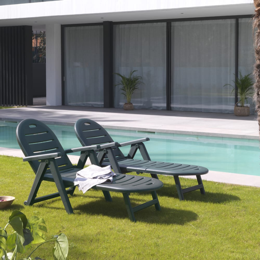 Lot 2 bains de soleil vert