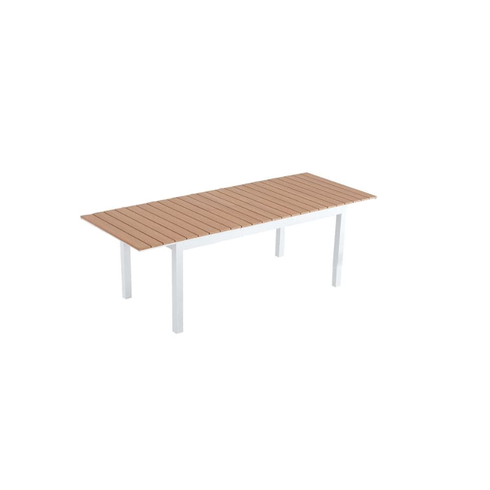Table extensible de jardin 8 places en aluminium et bois