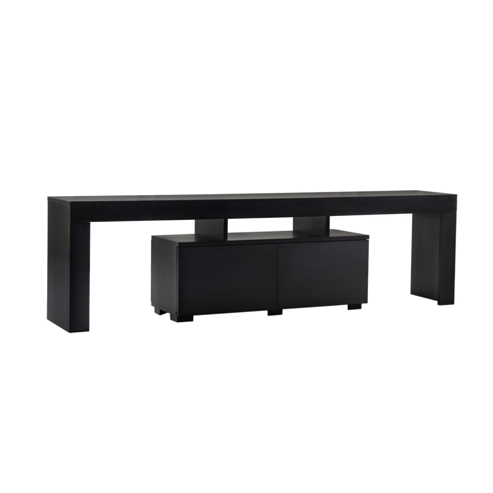 Meuble TV avec placards bois noir 180cm