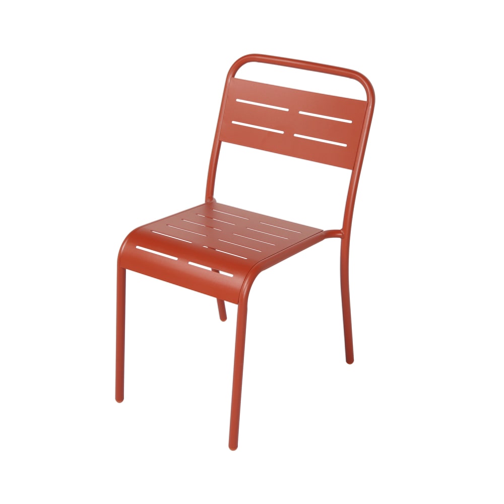 Lot de 4 chaises salon de jardin repas terracotta