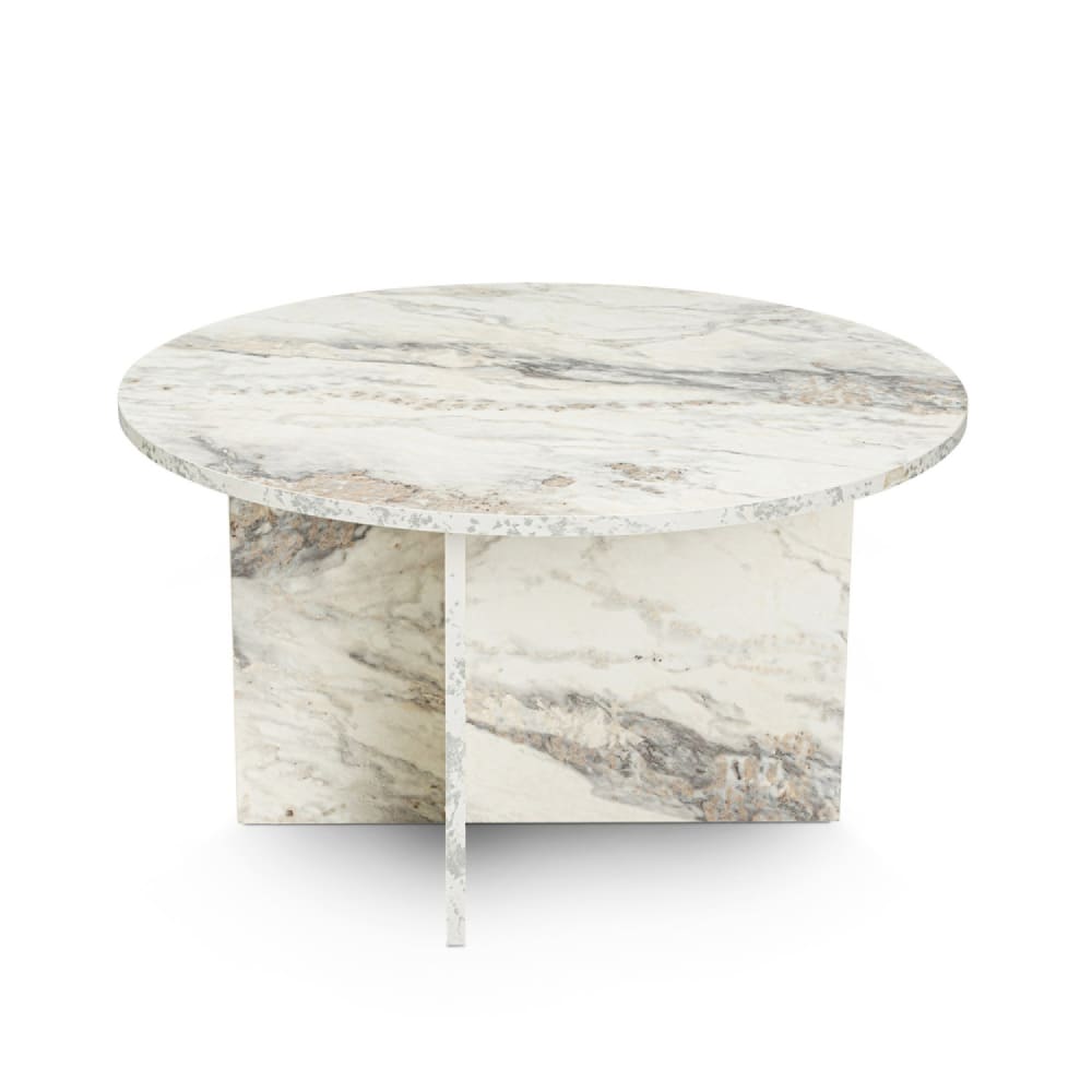 Runder Couchtisch in Marmoroptik Freesia 80 x 80 cm - Maisons Du