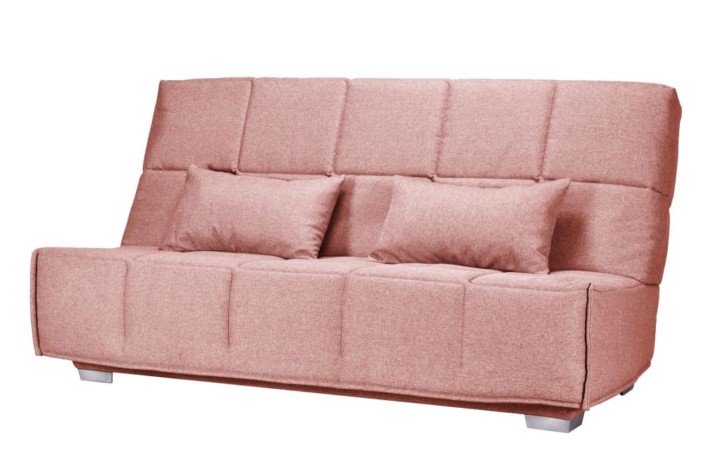 Canapé clic clac 130 x 190 cm en tissu rose