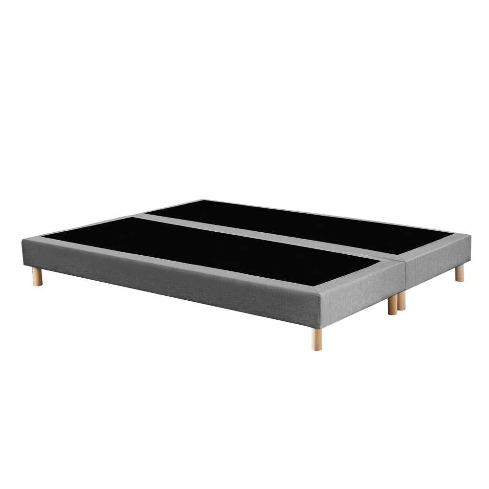 Sommier tapissier à lattes fixes 160x200 gris chiné