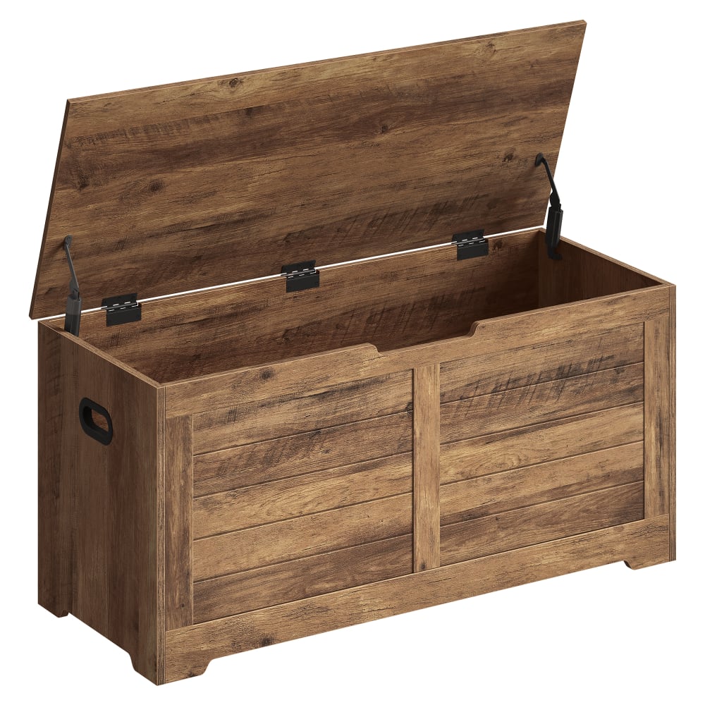 Coffre de rangement avec 2 charnières de sécurité marron miel — Beyit