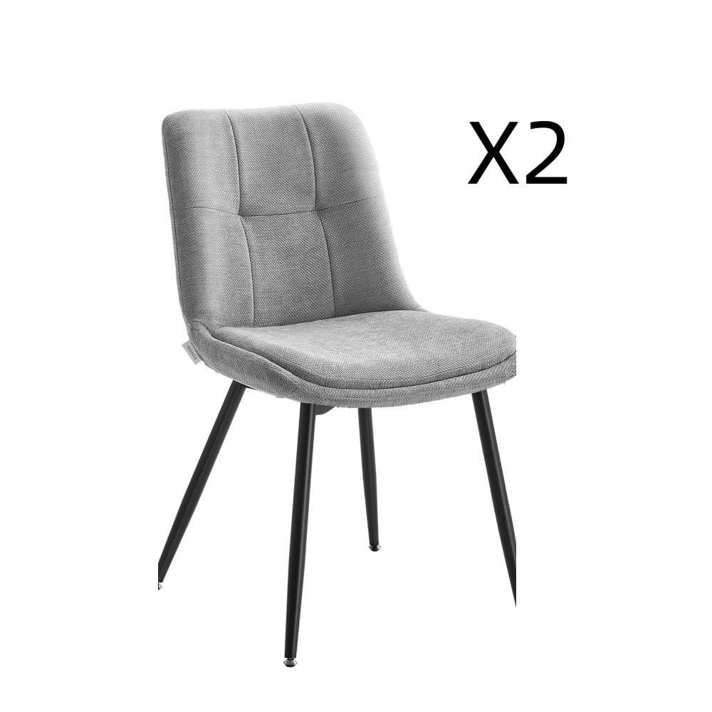 Lot de 2 chaises salle à manger pour salle à manger gris tourterelle