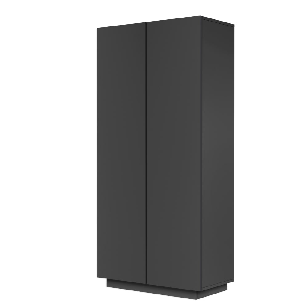 Armoire multifonction 2 portes 79,20 cm effet bois anthracite mat