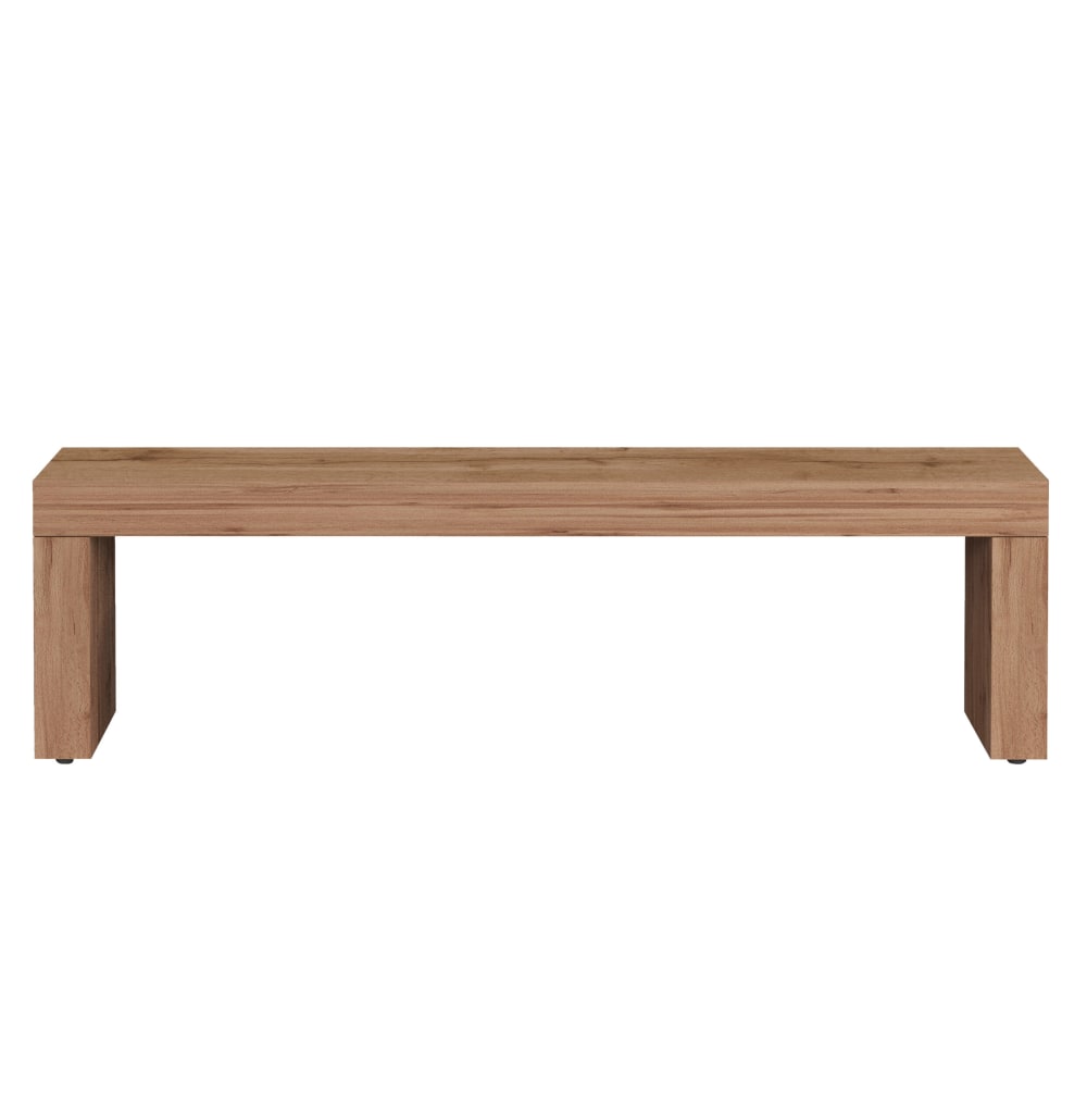 Meuble tv banquette porte-télévision 180 cm effet bois chêne