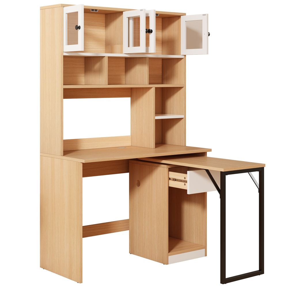 Urban Meuble Schreibtisch in Holzoptik mit Ablagefläche,Beige style industrial Beige Spanplatte