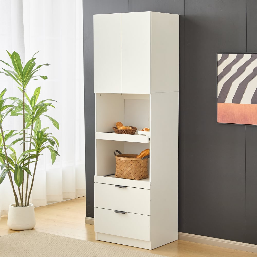 Küchenschrank mit 2 Türen und 2 Schubladen,Weiß - Maisons Du