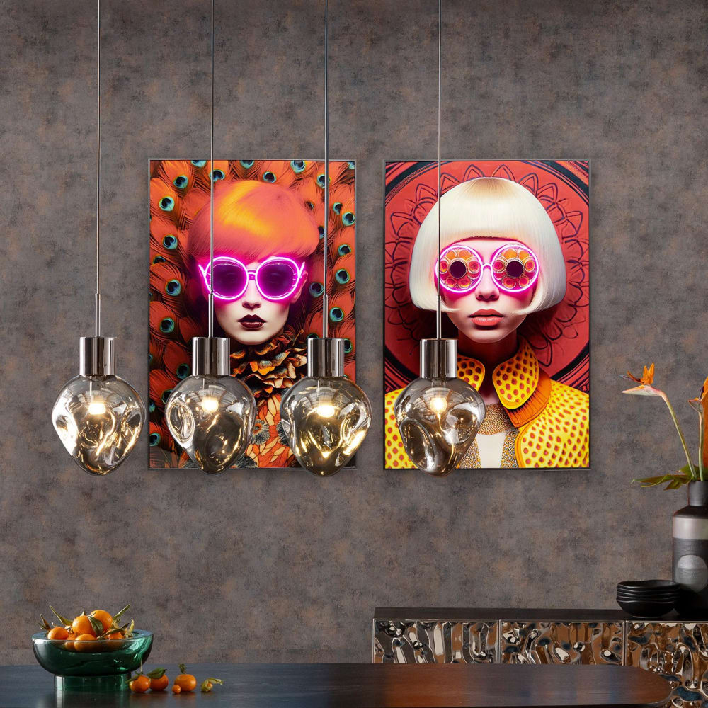 Tableau à LED femme blonde 80x120