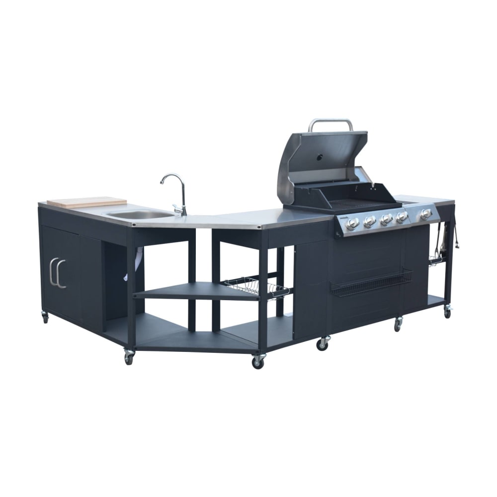 Gasgrill Rochefort 5 Brenner, Spüle, Arbeitsfläche - Maisons Du