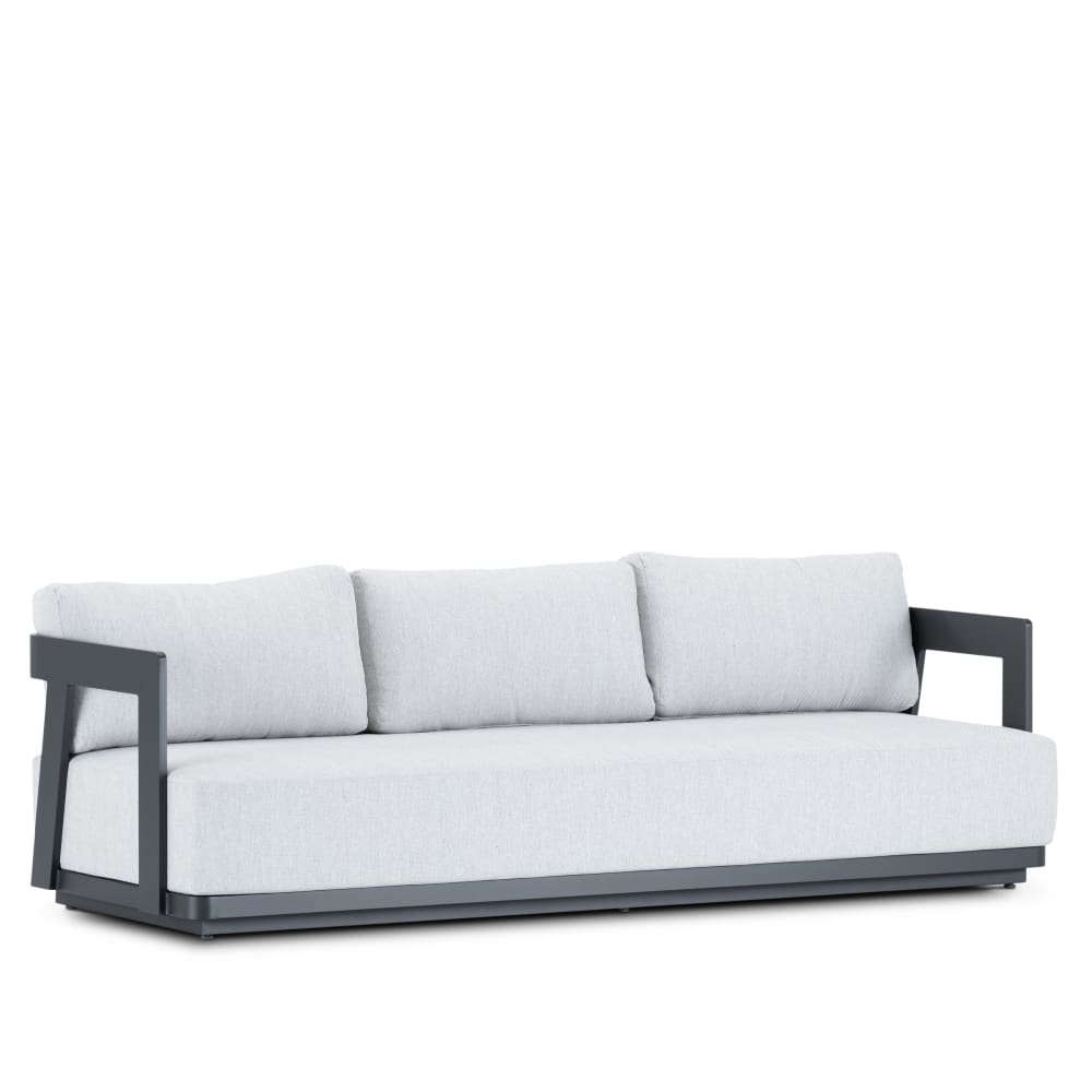Canapé de jardin 3 places en aluminium anthracite