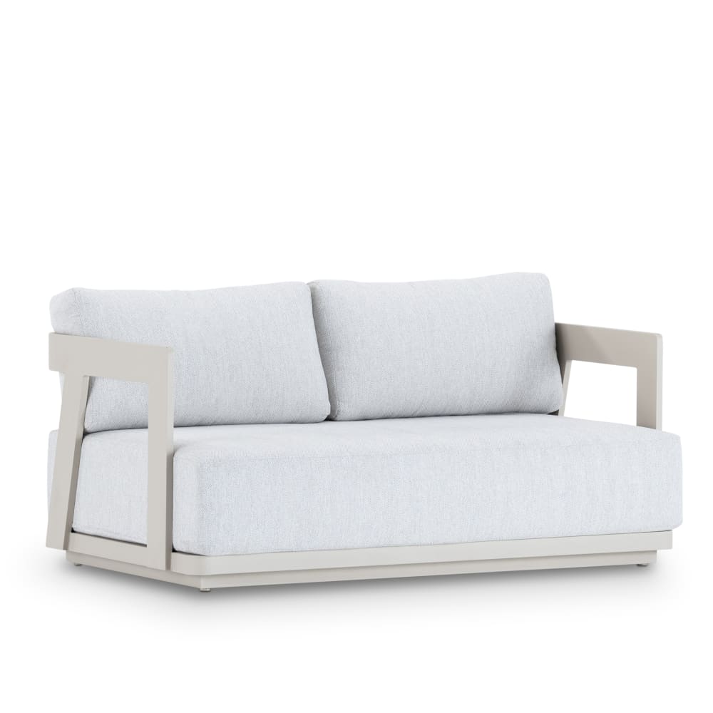 Canapé de jardin 2 places en aluminium beige