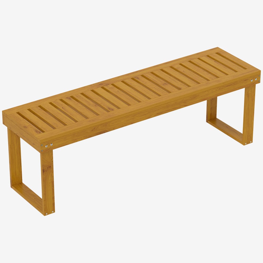 Banc de jardin 2 places en bois de pin couleur bois naturel