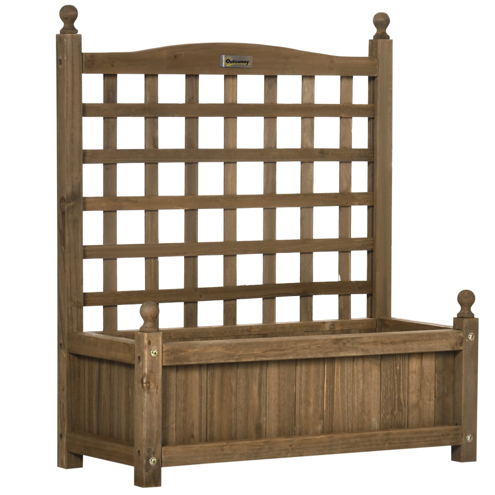 Jardinière avec treillis inserts irrigation inclus bois sapin traité