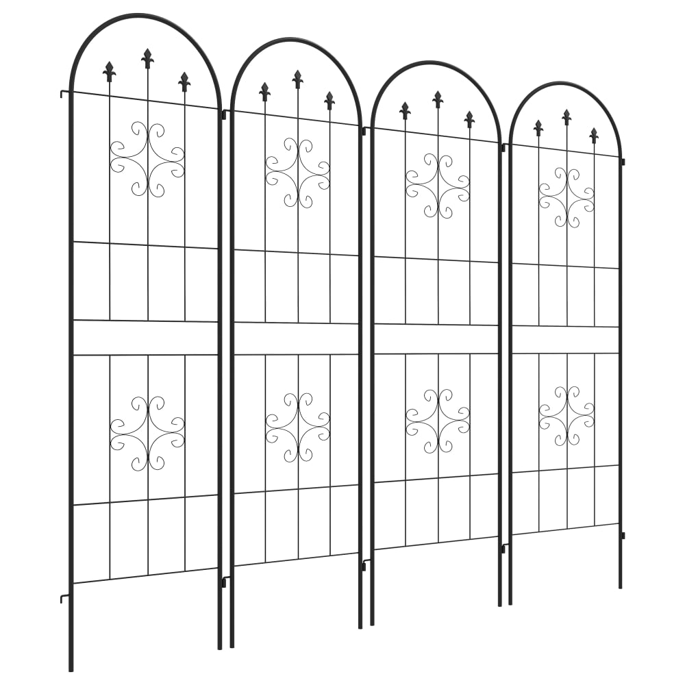 Treillis de jardin support pour plantes grimpantes acier noir — Beyit