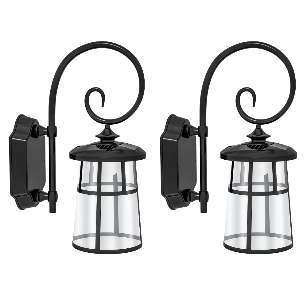 Applique murale solaire sans fil led noir