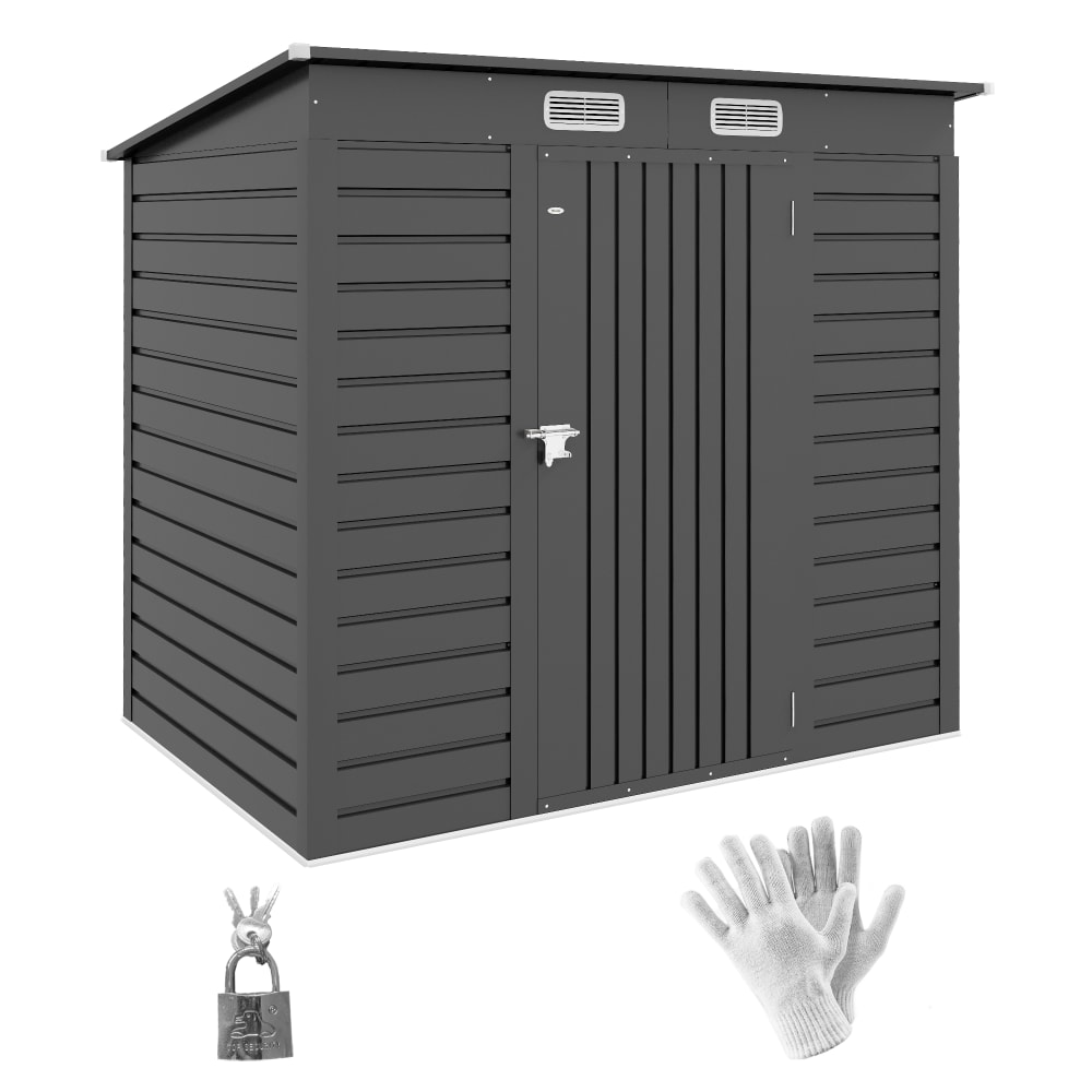 Abri de jardin rangement outils métal gris