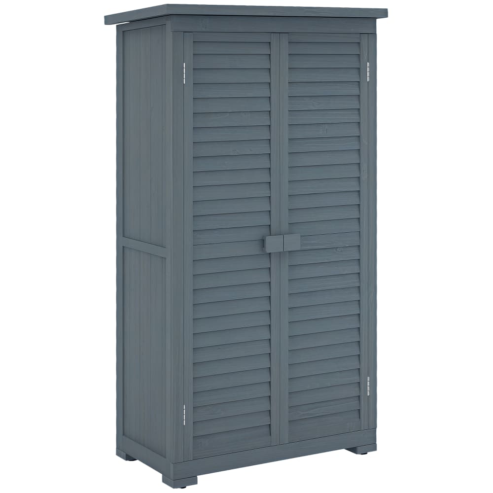 Abri de jardin 2 étagères en bois gris