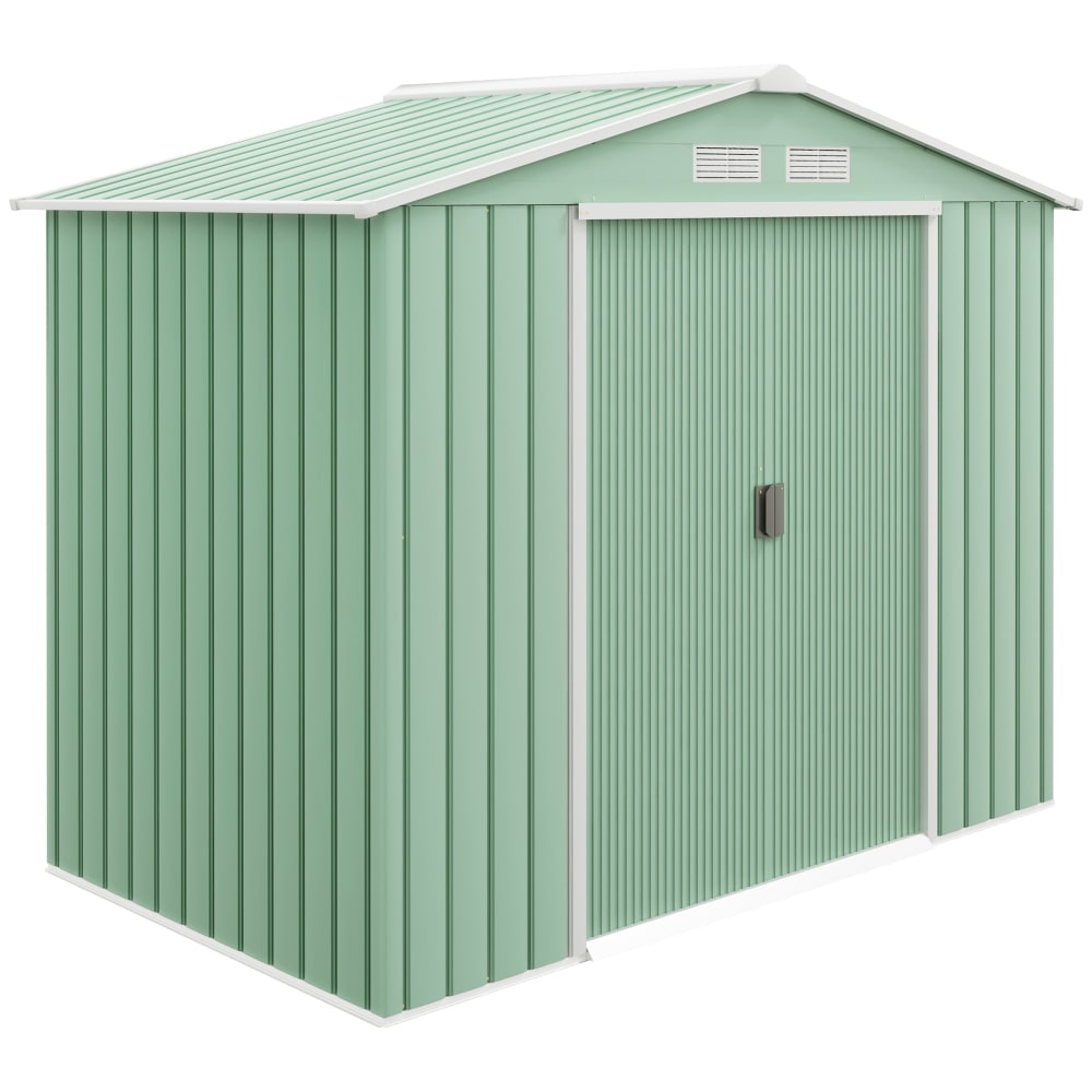Abri de jardin remise pour outils avec fondation acier vert clair