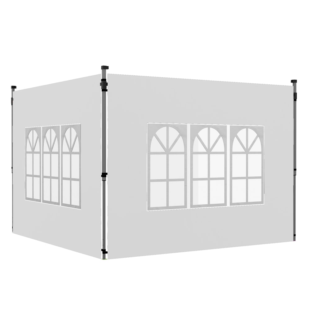 Parois latérales pour tonnelle lot de 2 fenêtre tissu oxford blanc