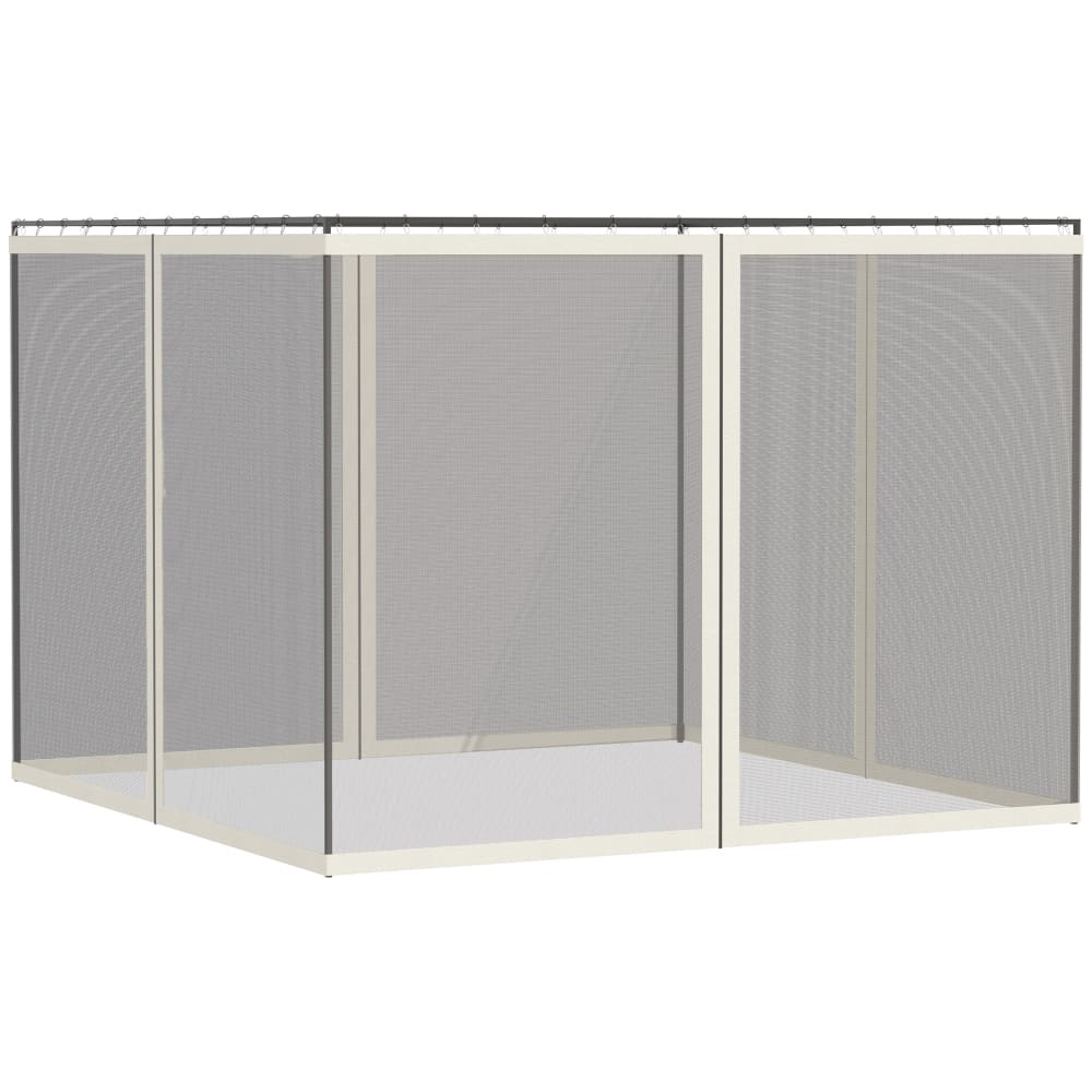 Moustiquaire pour tonnelle 3 x 4 m zippée polyester nylon blanc