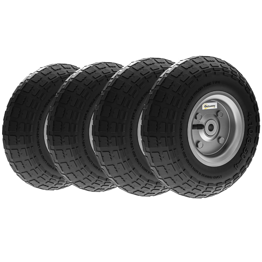 Pneus roues de remplacement alésage 16mm caoutchouc noir