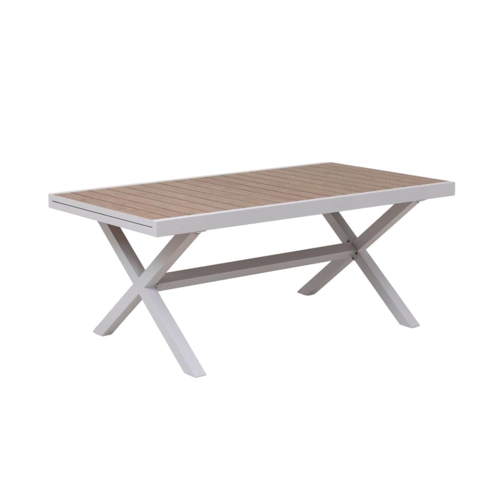 Table de jardin en aluminium blanc 180 cm