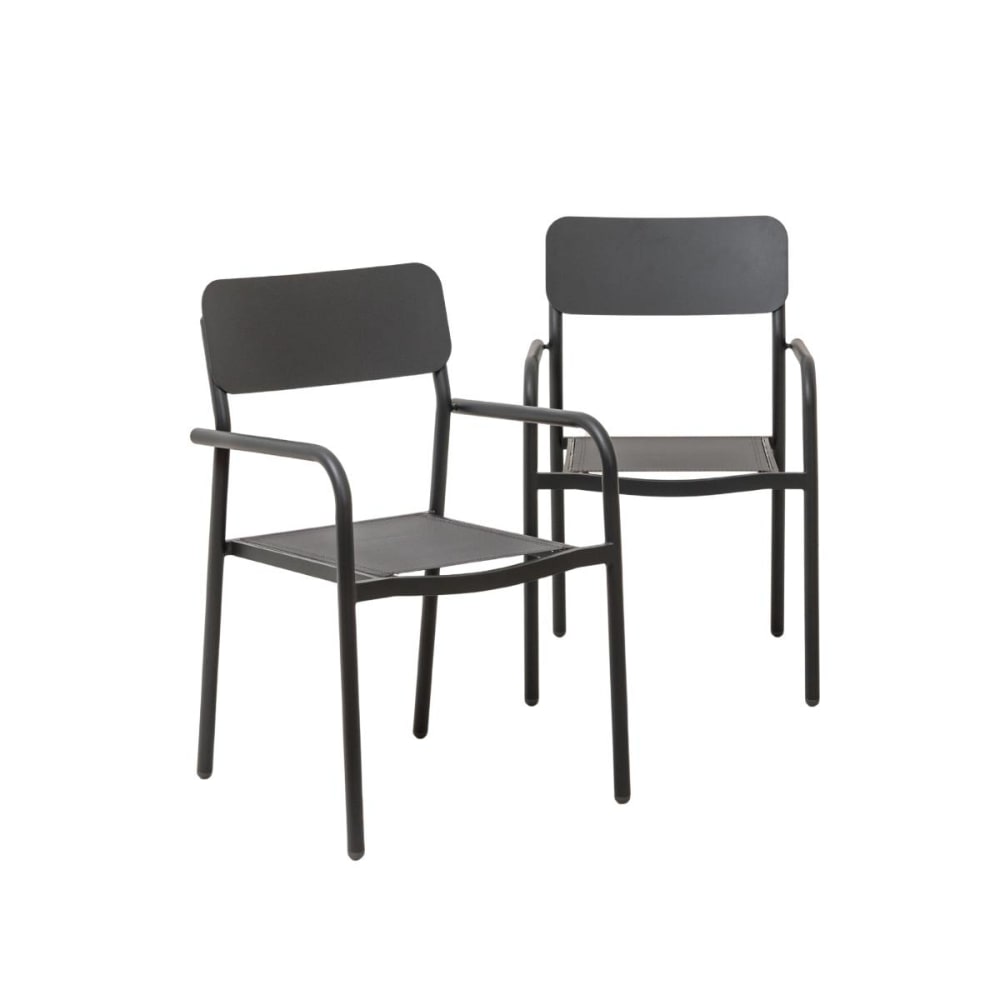 Chaise de jardin en aluminium gris 58 cm