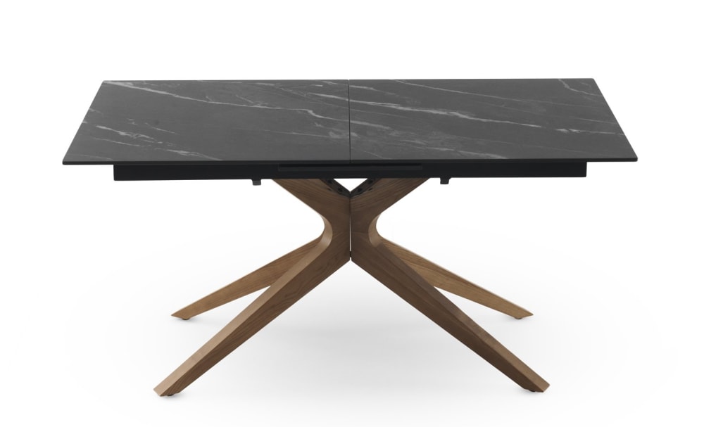 Table extensible pied en chêne et plateau en céramique  160/200x89