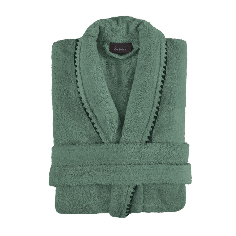 Unisex Bademantel mit Schalkragen aus Baumwolle Flechte S -