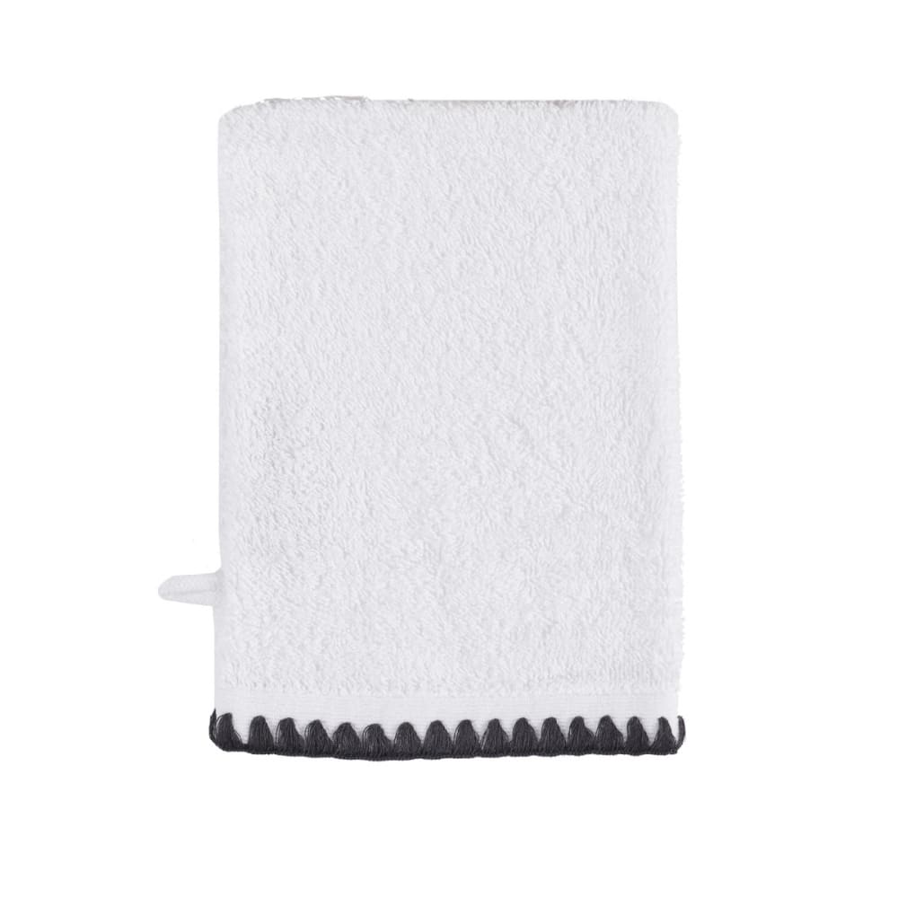Llot de 2 gants de toilette point cavalier 50 blanc 16x21 cm — vue 4