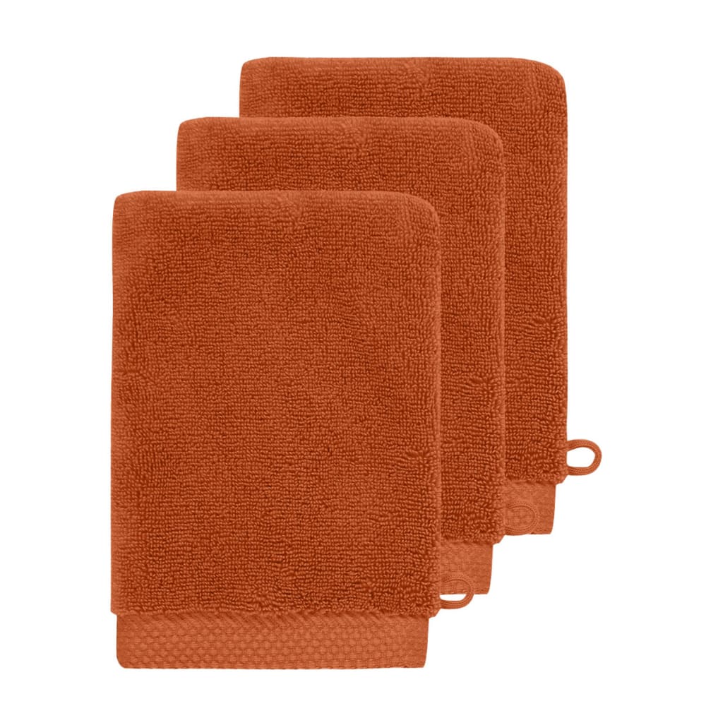3 gants de toilette 560 g/m² auburn 16x22 cm