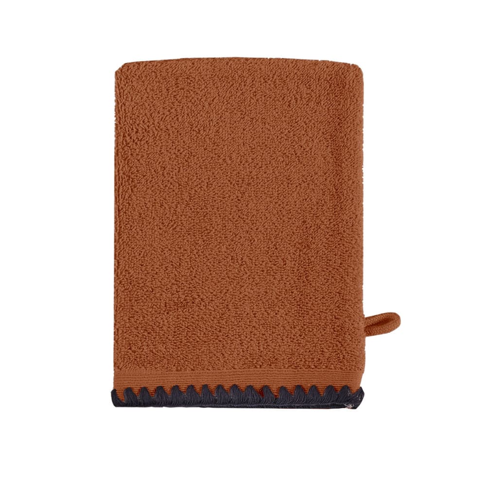 Llot de 2 gants de toilette point cavalier 50 auburn 16x21 cm — vue 4