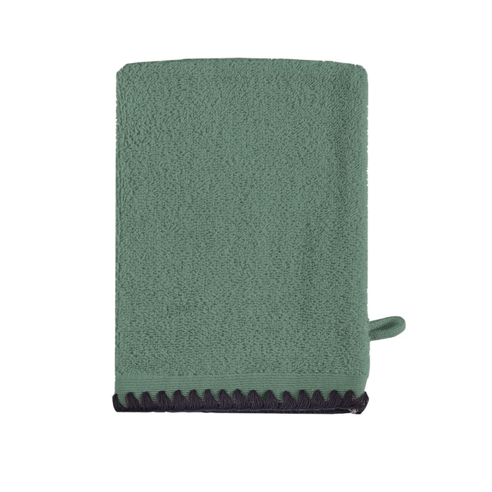 Llot de 2 gants de toilette point cavalier 50 lichen 16x21 cm — vue 4