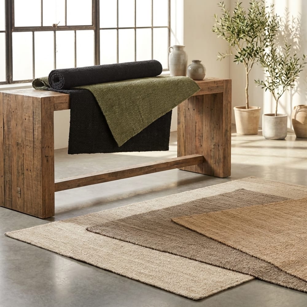 Tapis en jute bouclé mocca 80x200cm — vue 4