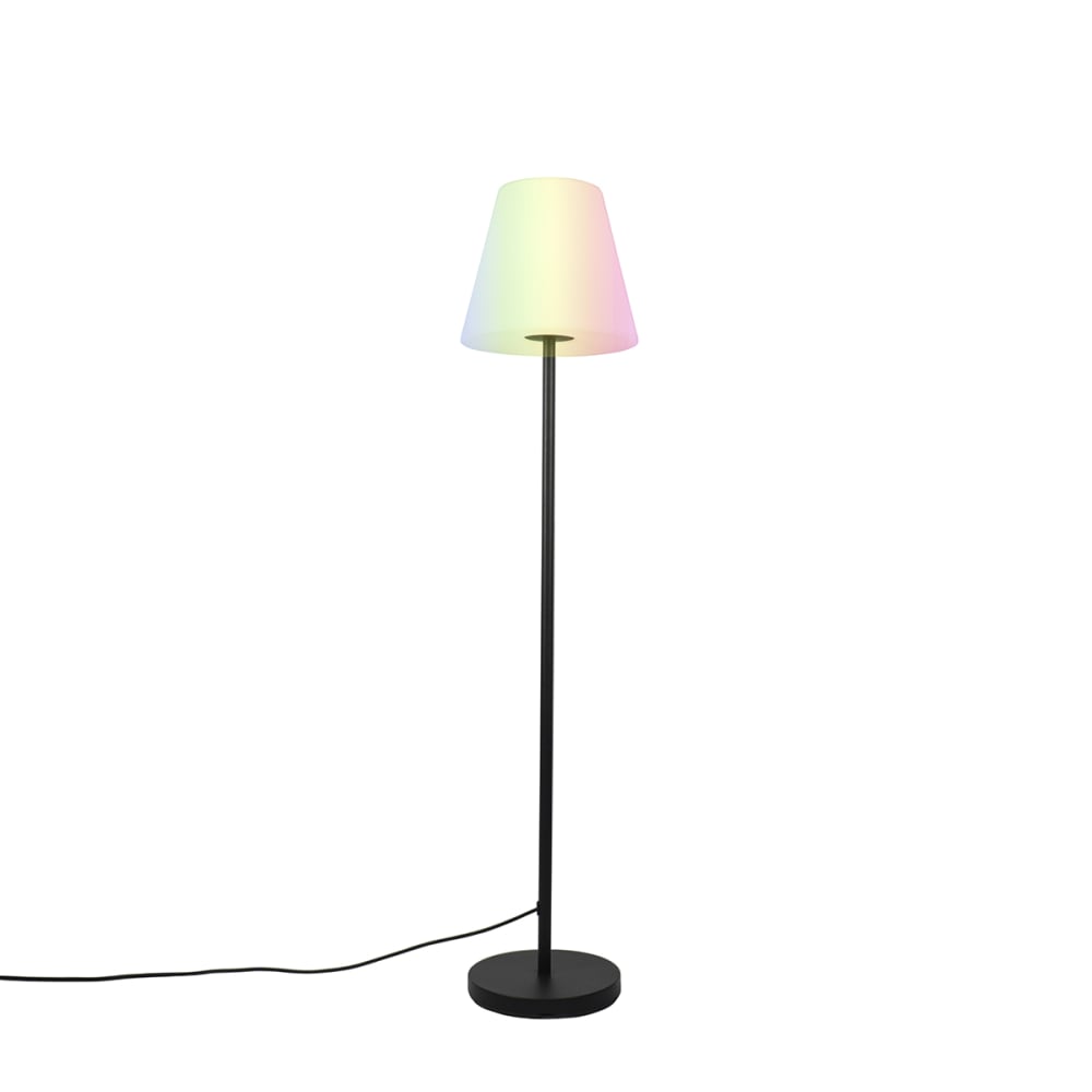 QAZQA Stehleuchte schwarz weißer Schirm LED style modern - Metall