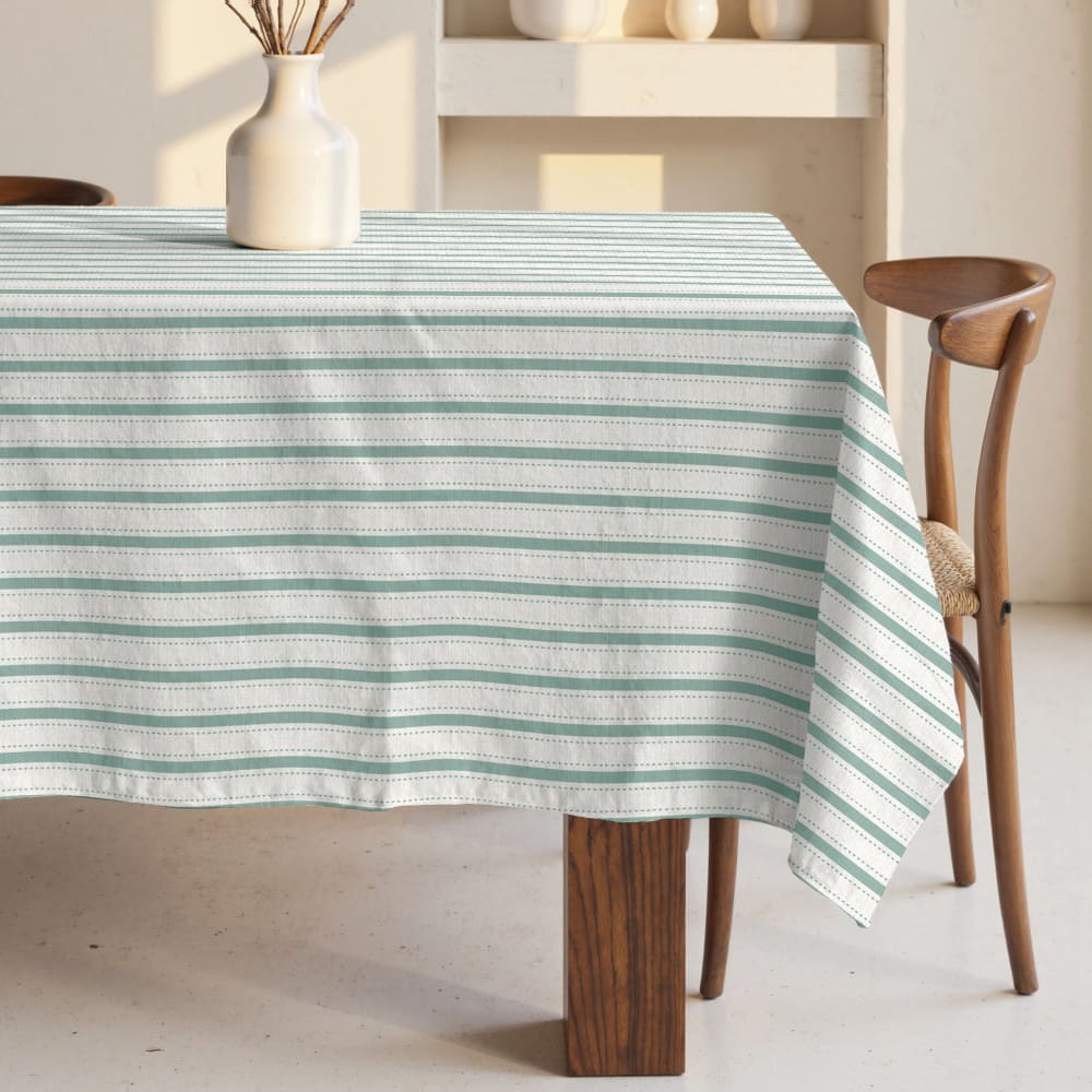 Muare Home Tischdecke mit Fleckschutz 100% Baumwolle blau 300x155 cm - Baumwolle