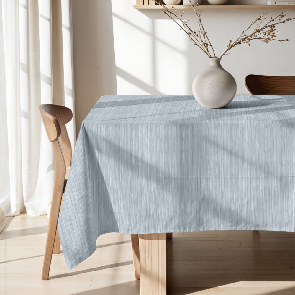 Nappe anti-taches 100% coton bleu 155x155 cm
