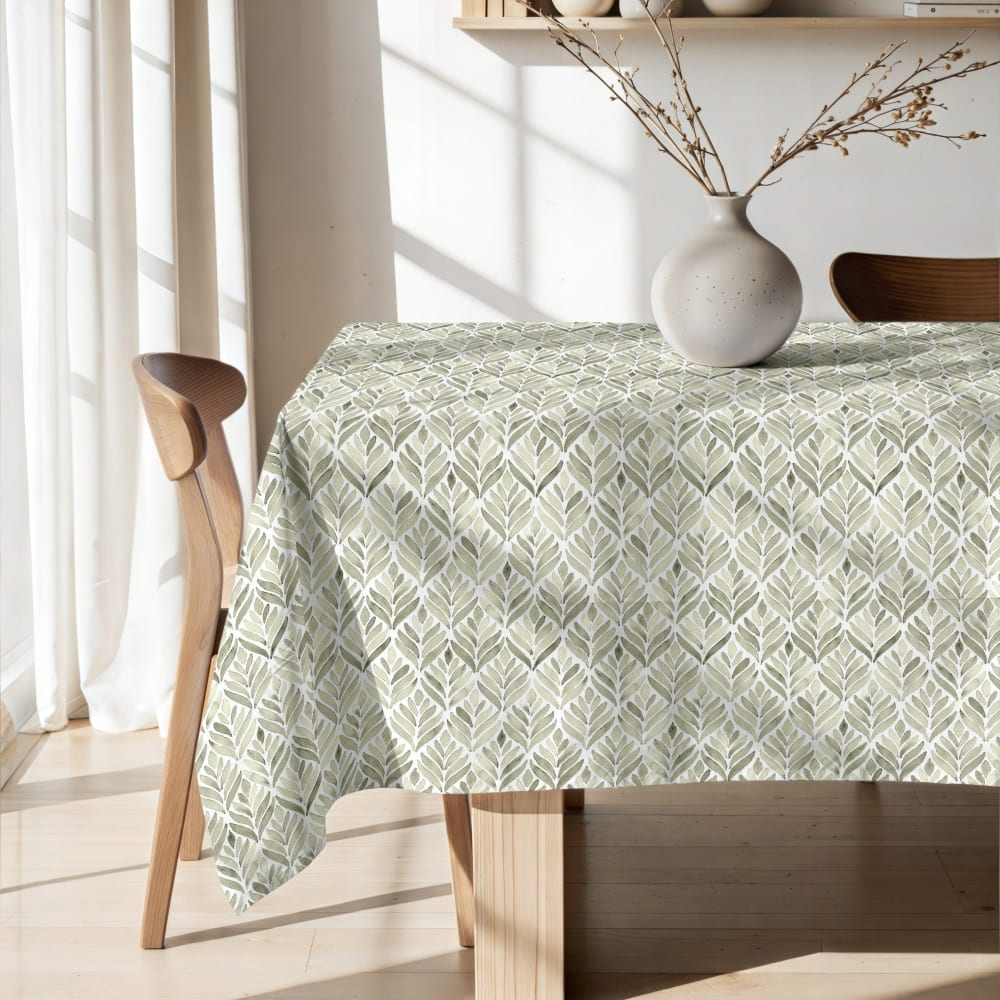 Muare Home Tischdecke mit Fleckschutz 100% Baumwolle grün 155x155 cm - Baumwolle