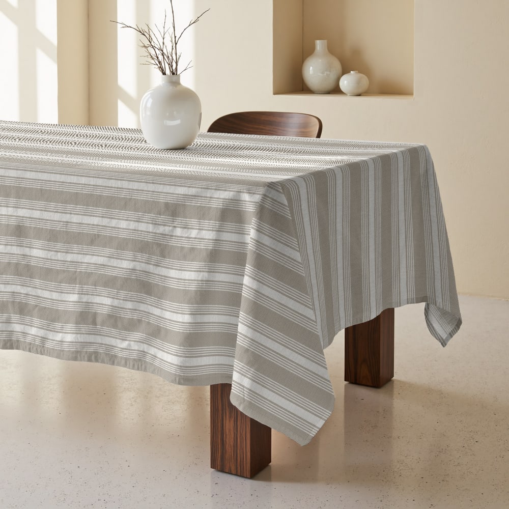 Tischdecke mit Fleckschutz 100% Baumwolle grau 155x155 cm -