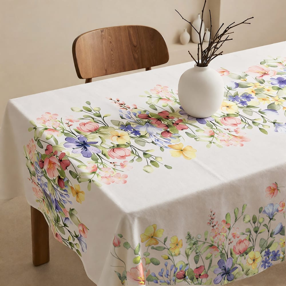 Nappe anti-taches 100% coton multicolore 100x155 cm