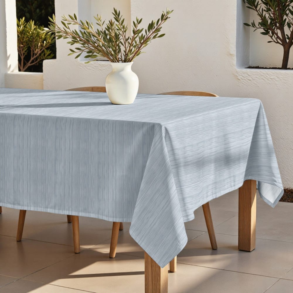 Nappe anti-taches 100% coton bleu 300x155 cm