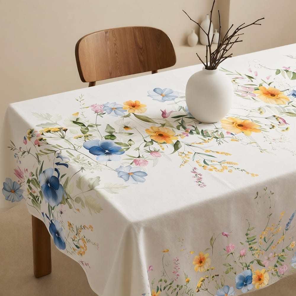 Nappe anti-taches 100% coton multicolore 100x155 cm