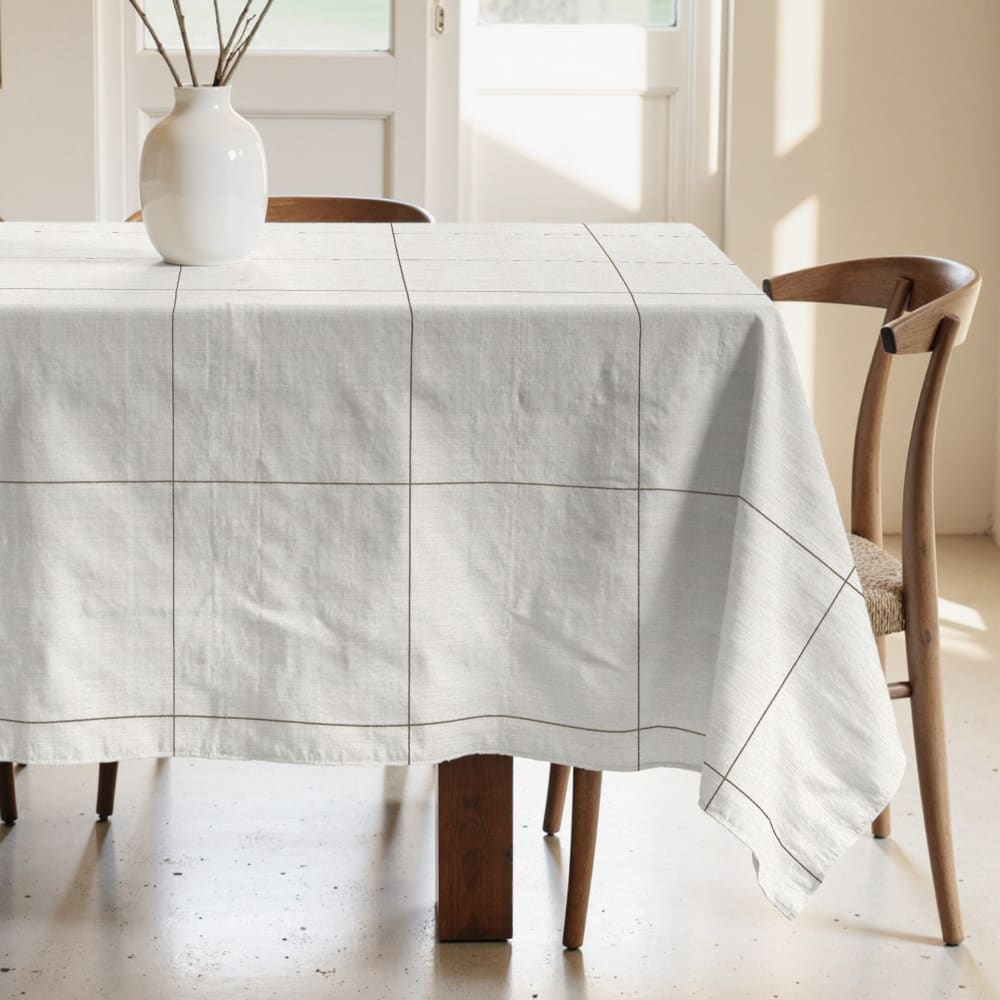 Tischdecke mit Fleckschutz 100% Baumwolle beige 250x155 cm -