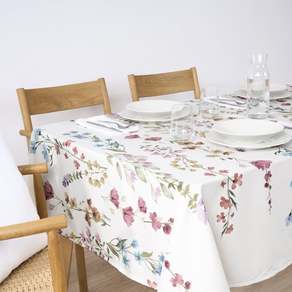 Nappe toucher tissu 100% coton multicolore 155x155 cm