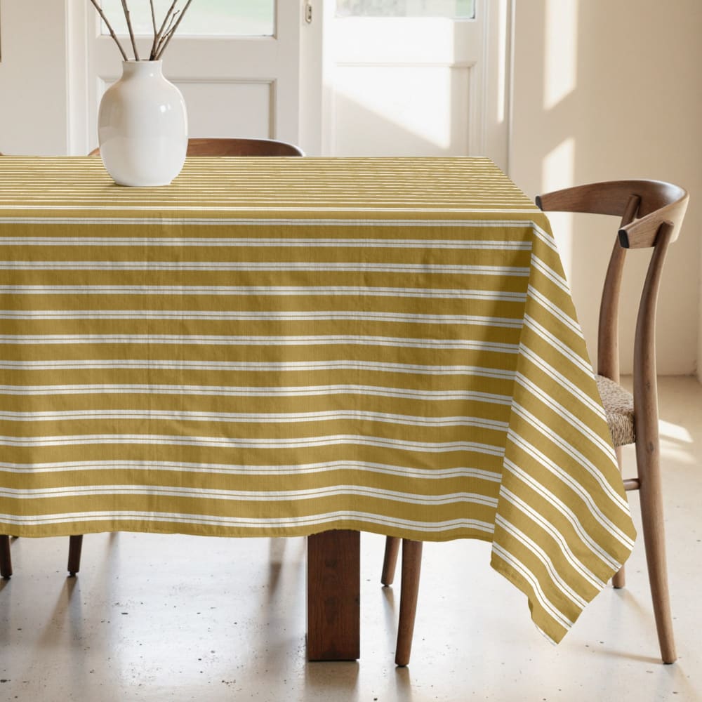 Mantel antimanchas 100% algodón amarillo 240x155 cm