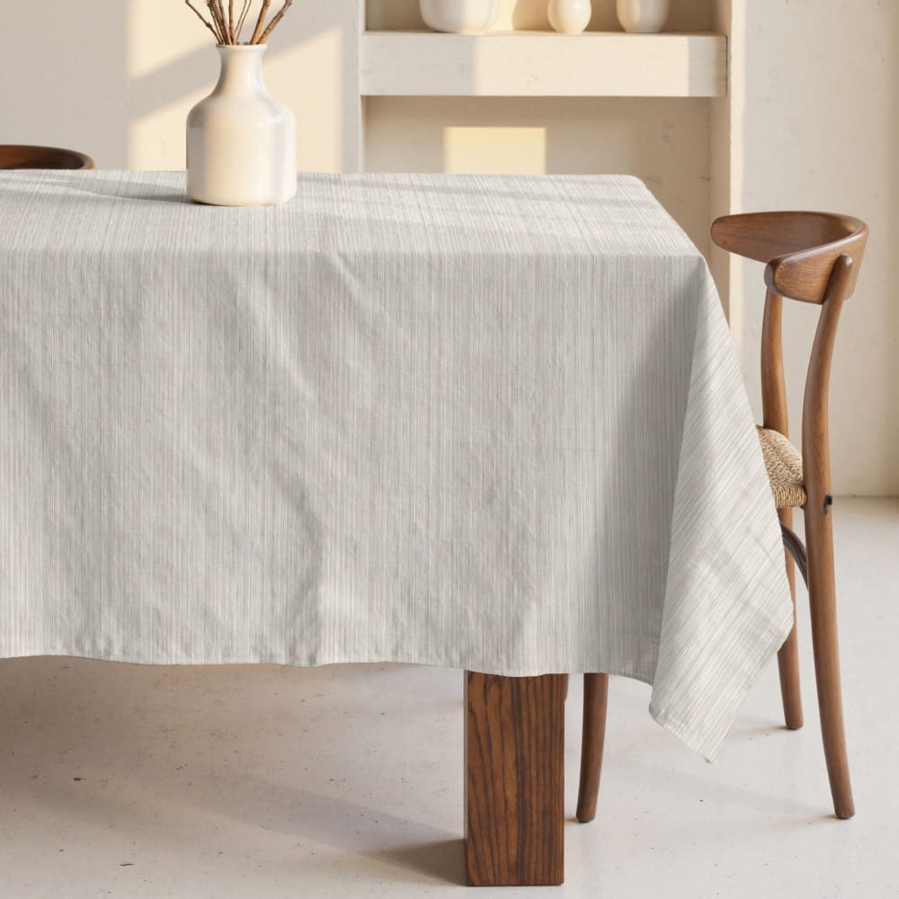 Nappe anti-taches 100% coton beige 200x155 cm