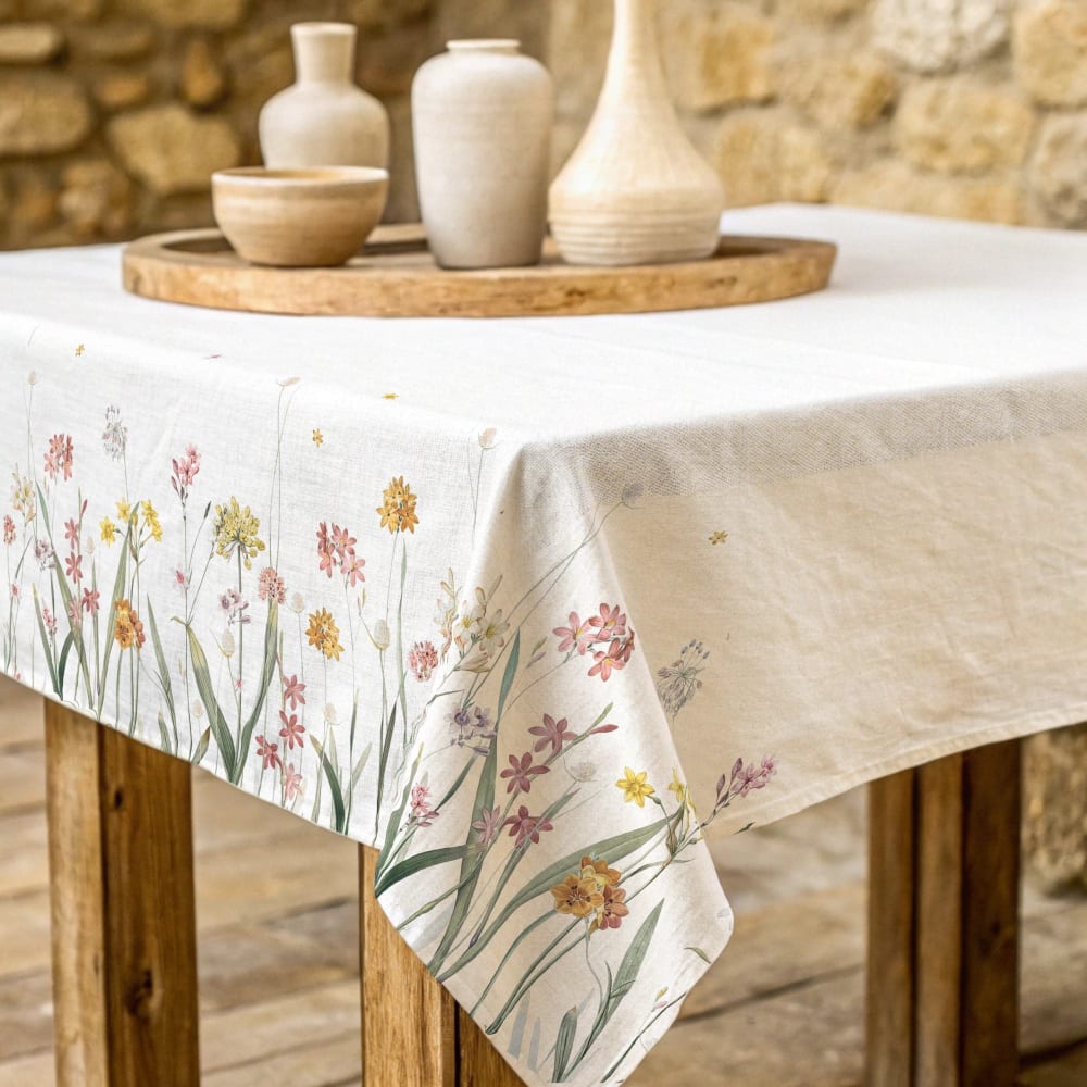 Nappe anti-taches 100% coton multicolore 300x155 cm