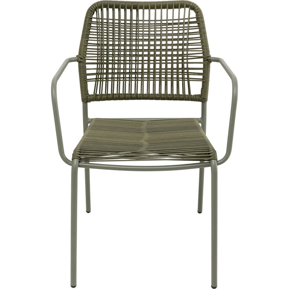 Chaise de jardin avec accoudoirs en acier et polyéthylène vert